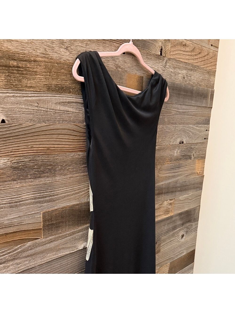 Mon Renn Black Yarah Floral Embroidery Maxi Dress Size Small NWT - Picture 7 of 12